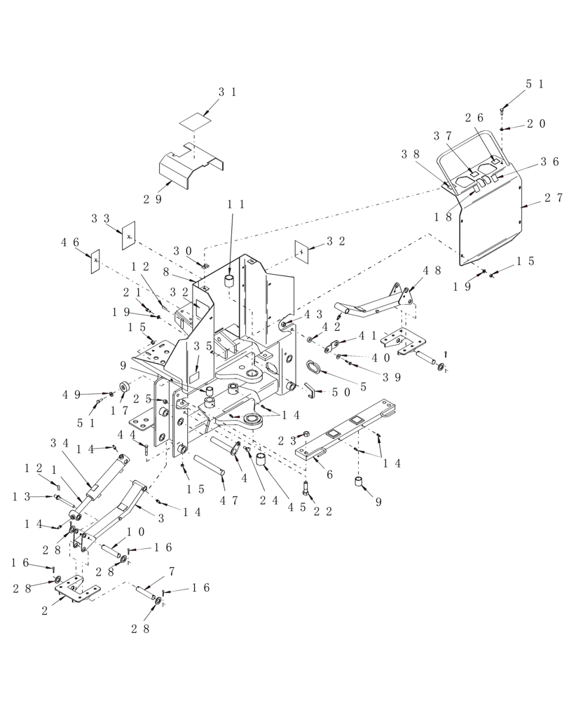 Схема запчастей Case IH 716735016 - (03) - MAINFRAME & STABILIZERS 