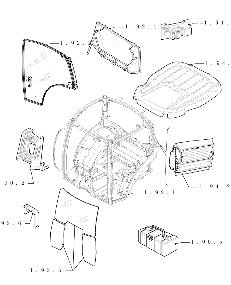 Схема запчастей Case IH PUMA 210 - (SEC. 10[01]) - DRIVERS COMPARTMENT (00) - GENERAL