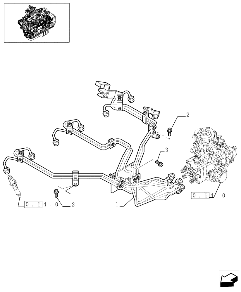 Схема запчастей Case IH F4GE0684E D600 - (0.14.9[01]) - INJECTION EQUIPMENT - PIPING (504062761) 