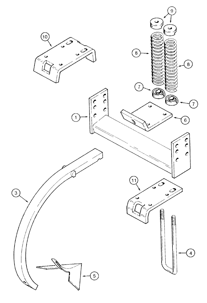 Схема запчастей Case IH 501 - (9-10) - CENTER SHANK ATTACHMENT, 8 INCH SWEEP, HEAVY DUTY (09) - CHASSIS/ATTACHMENTS