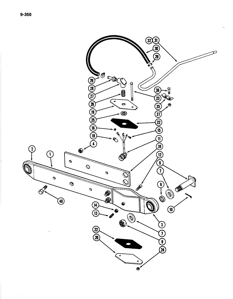 Схема запчастей Case IH 4894 - (9-350) - THREE POINT HITCH DRAFT ARMS AND SENSOR (09) - CHASSIS/ATTACHMENTS