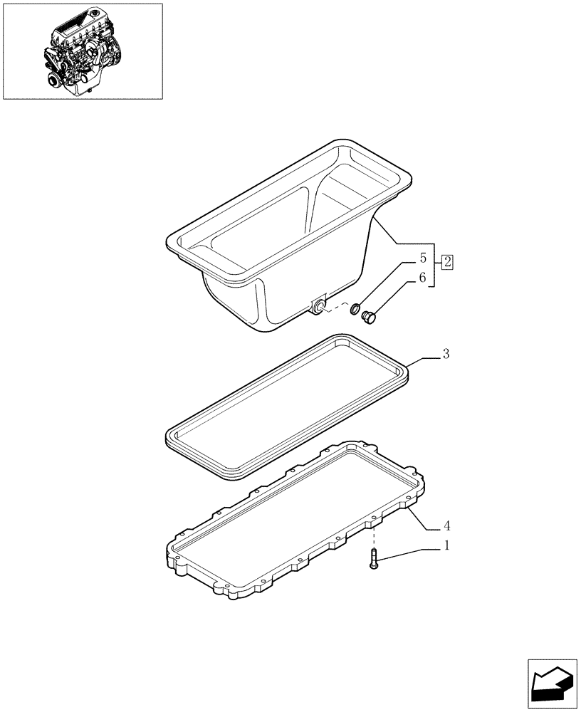 Схема запчастей Case IH F2BE0684A B003 - (0.04.2[01]) - OIL SUMP & RELATED PARTS (504085933) 