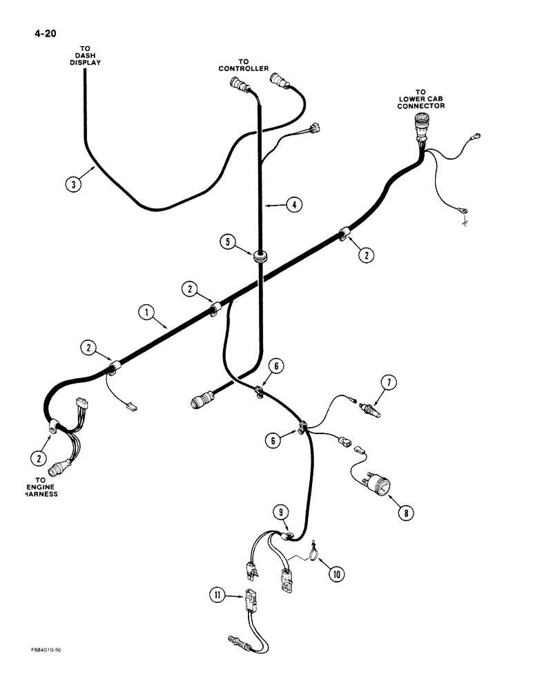 Схема запчастей Case IH STEIGER - (4-020) - TRANSMISSION HARNESS (04) - ELECTRICAL SYSTEMS