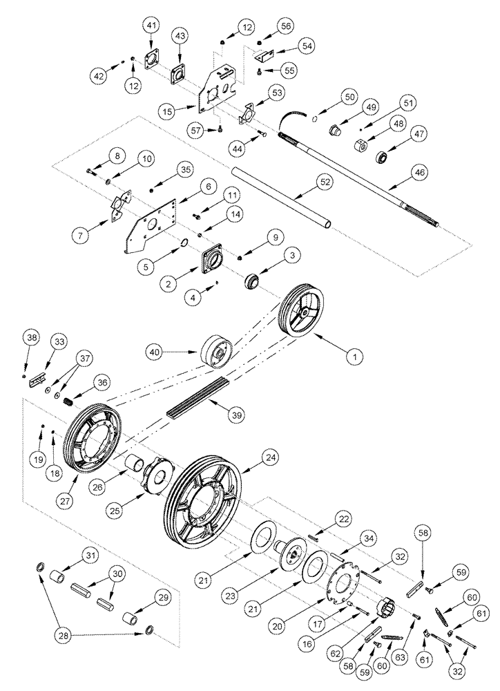 Схема запчастей Case IH 2366 - (09A-13) - FEEDER - JACKSHAFT DRIVE - ASN JJC0254000 (13) - FEEDER