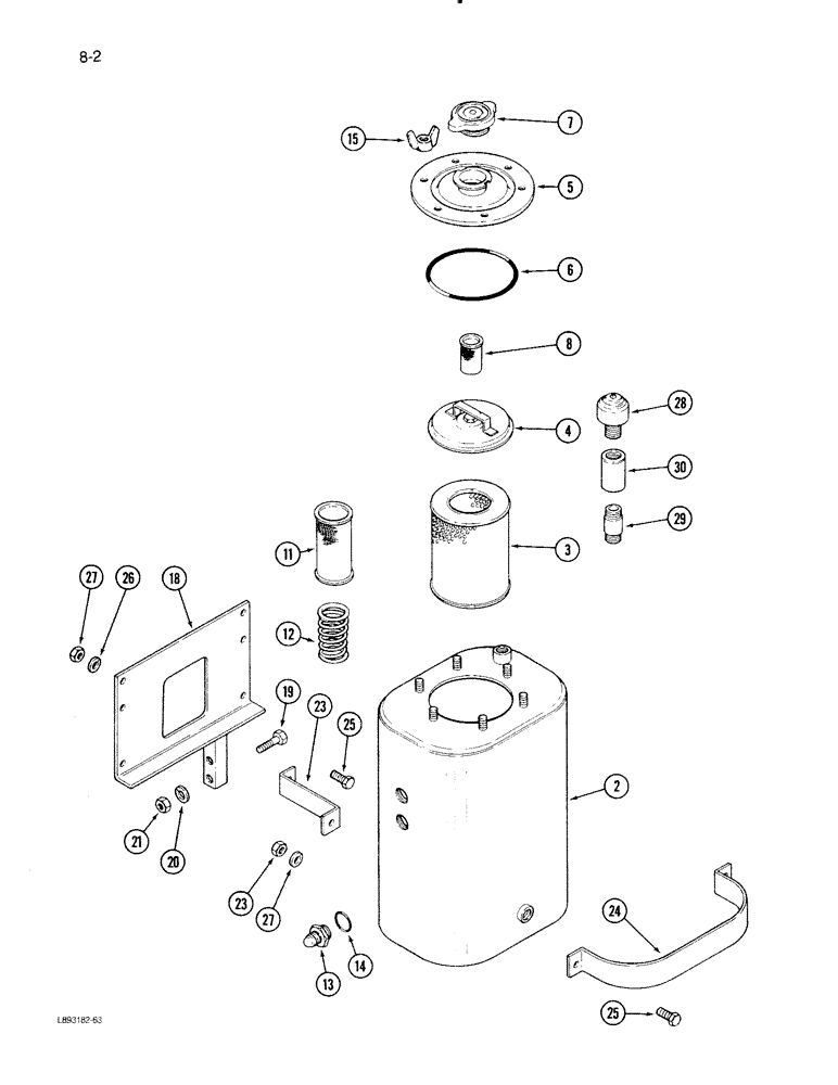 Схема запчастей Case IH 1670 - (8-02) - HYDRAULIC RESERVOIR, RIGHT SIDE (07) - HYDRAULICS