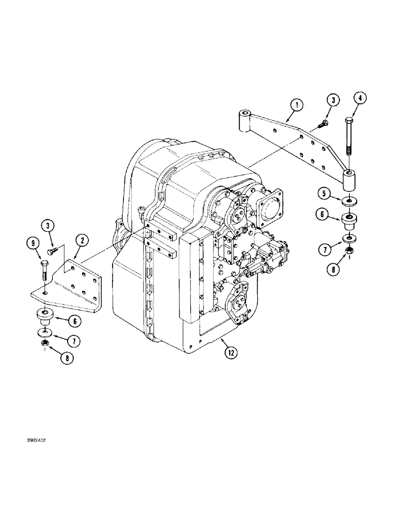 Схема запчастей Case IH 9310 - (6-002) - TRANSMISSION MOUNTING (06) - POWER TRAIN