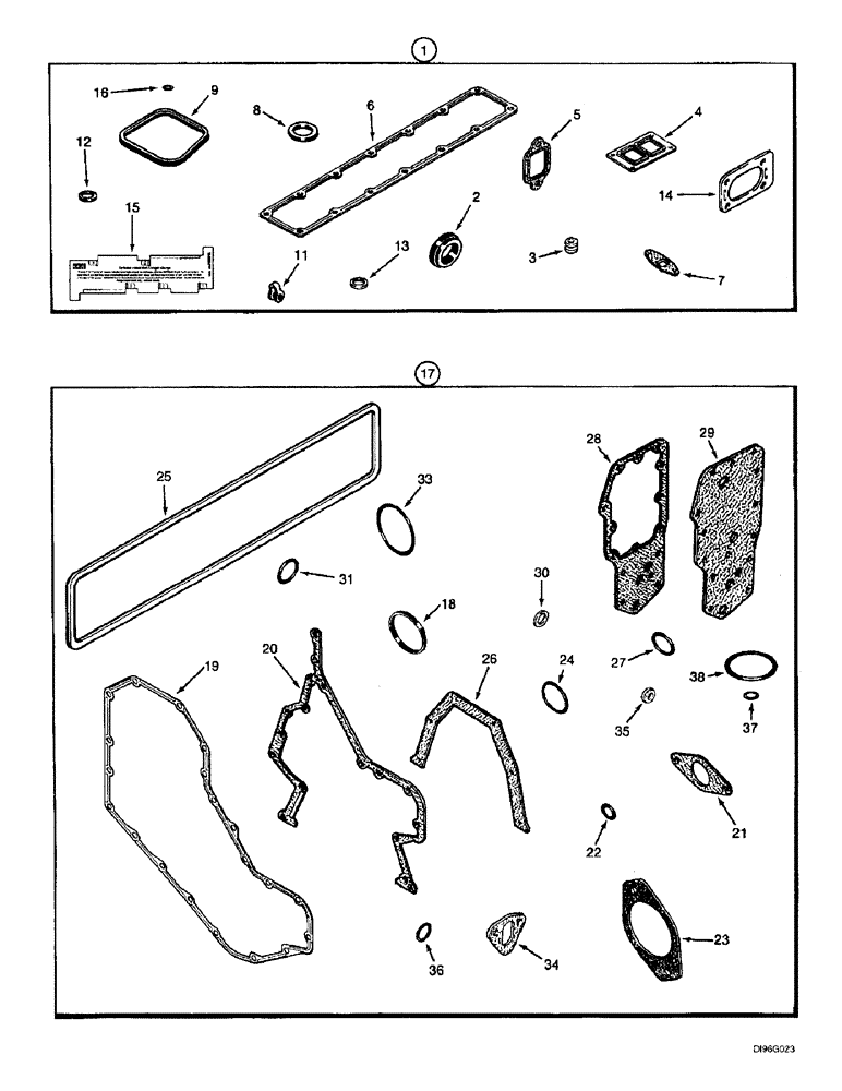 Схема запчастей Case IH 2144 - (2-53C) - GASKET KITS, 6TA-590 EMISSIONS CERTIFIED ENGINE, COMBINE S/N JJC0173150 AND AFTER (01) - ENGINE