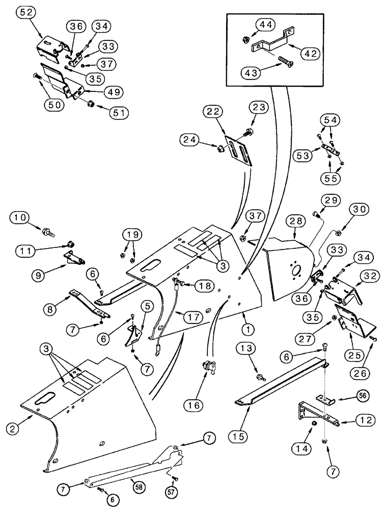 Схема запчастей Case IH 2388 - (09A-16) - FEEDER - SHIELDS, JACKSHAFT DRIVE BSN JJC0268799 (13) - FEEDER