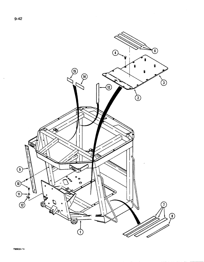 Схема запчастей Case IH 9270 - (9-042) - ROPS FLOOR PLATES (09) - CHASSIS/ATTACHMENTS