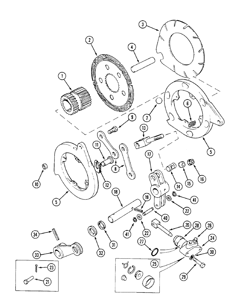 Схема запчастей Case IH 1594 - (7-250) - BRAKE MECHANISM (07) - BRAKES