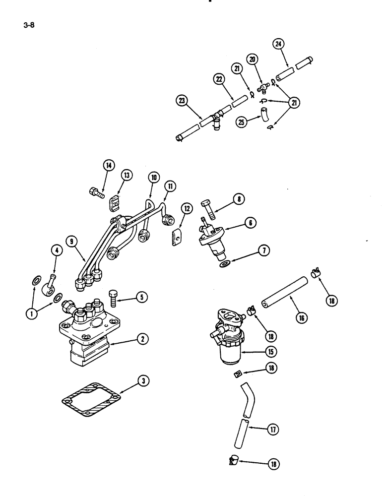 Схема запчастей Case IH 235 - (3-08) - FUEL INJECTION SYSTEM (03) - FUEL SYSTEM