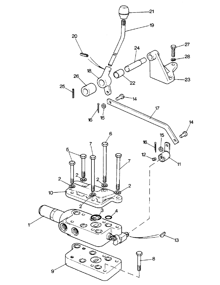 Схема запчастей Case IH 1390 - (K-19) - SINGLE REMOTE VALVE (07) - HYDRAULICS