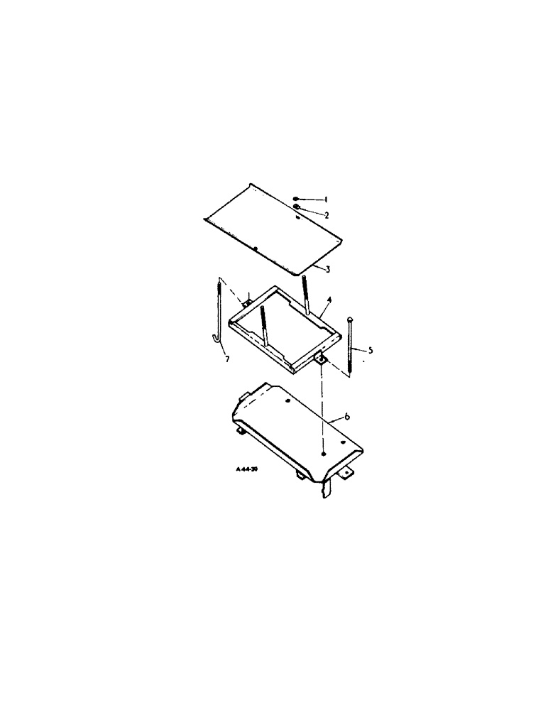 Схема запчастей Case IH 354 - (3-19[A]) - ELECTRICAL, BATTERY TRAY, PETROL (06) - ELECTRICAL SYSTEMS