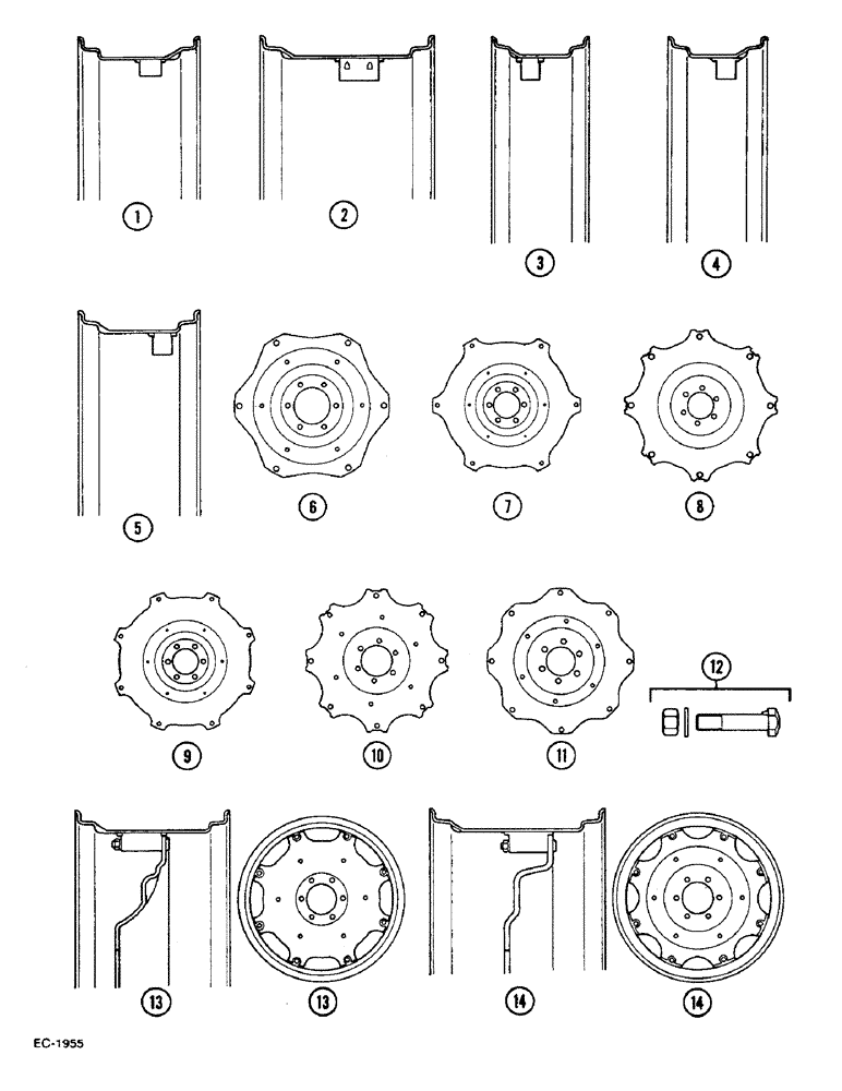 Схема запчастей Case IH 633 - (6-440) - REAR WHEELS (06) - POWER TRAIN