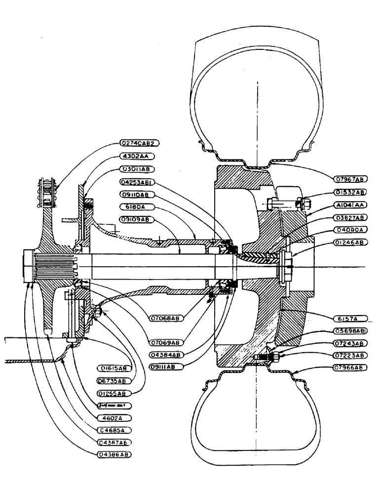 Схема запчастей Case IH D-SERIES - (083) - REAR AXLE ASSEMBLY, FOR "D" - "DO" TRACTORS (06) - POWER TRAIN