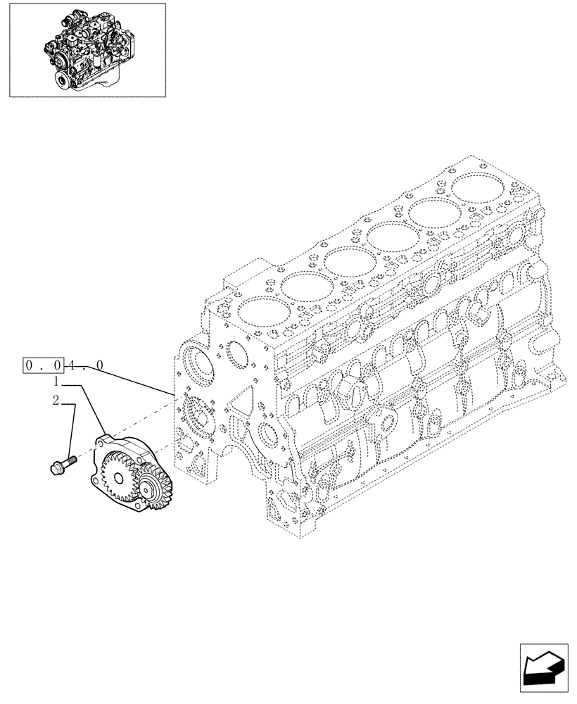 Схема запчастей Case IH PX140 - (0.30.0[01]) - OIL PUMP - ENGINE (4894391) (02) - ENGINE