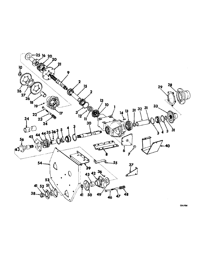 Схема запчастей Case IH 733 - (L-16) - MAIN DRIVE, 733 S/N 576 & ABOVE, 734 S/N 537 & ABOVE (58) - ATTACHMENTS/HEADERS