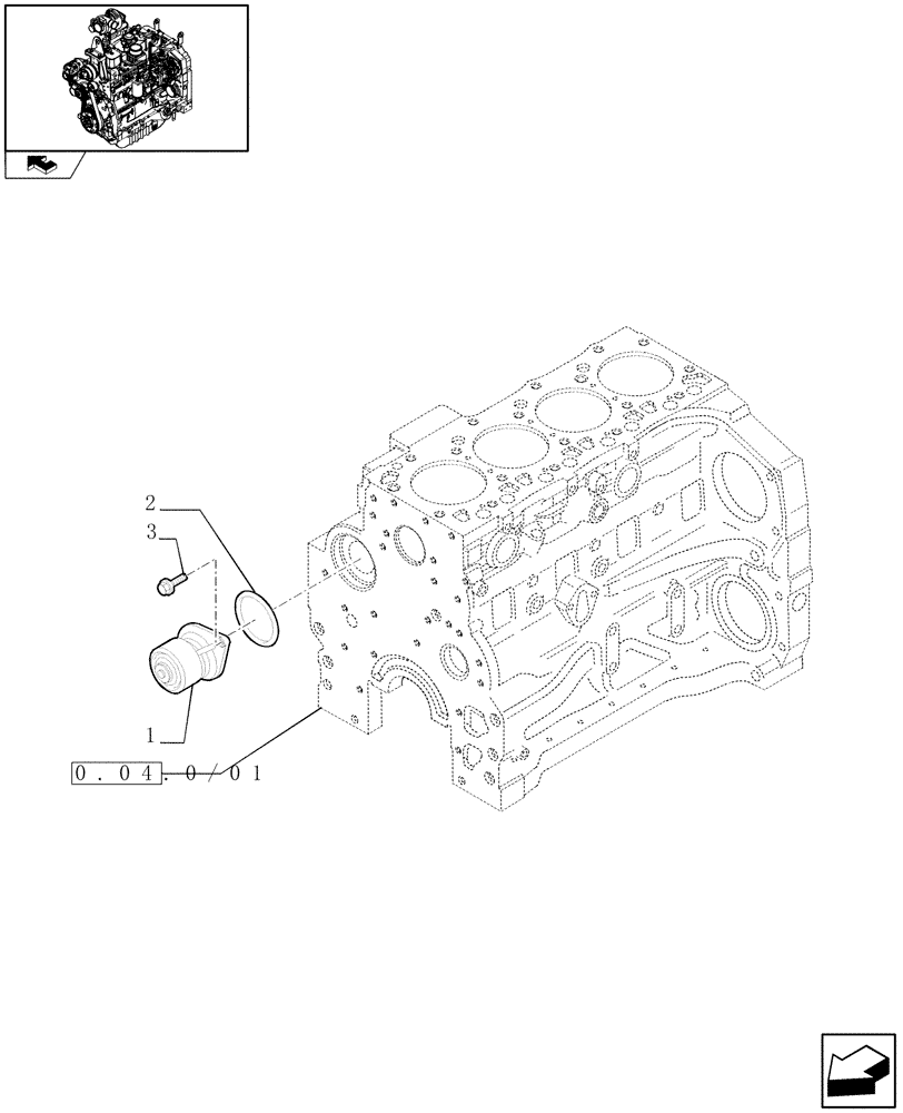 Схема запчастей Case IH FARMALL 95N - (0.32.0/01) - WATER PUMP (01) - ENGINE