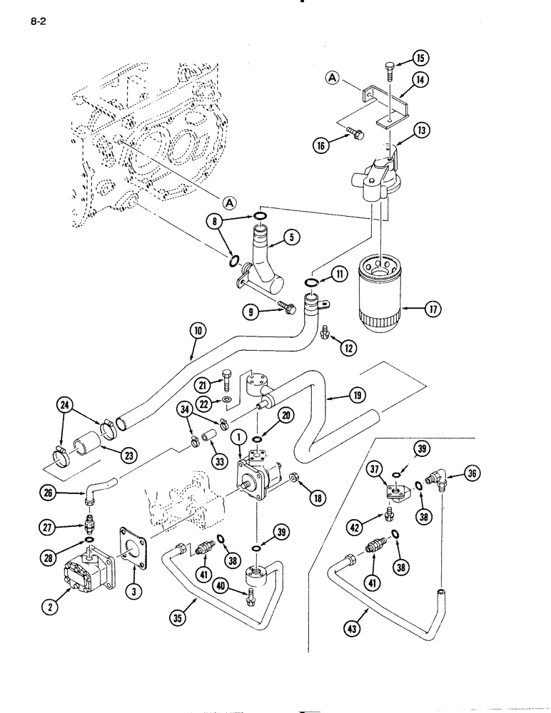 Схема запчастей Case IH 1130 - (8-02) - HYDRAULIC PUMP SYSTEM (08) - HYDRAULICS