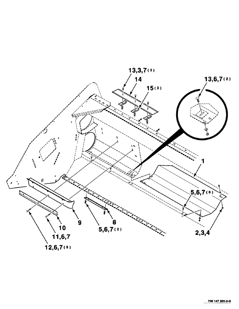 Схема запчастей Case IH SC414 - (7-44) - HEADER AUGER PAN & STRIPPER ASM. - RIGHT (14 FOOT) (09) - CHASSIS