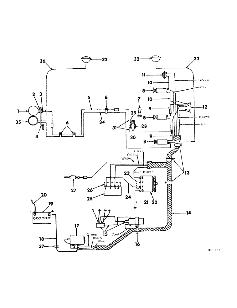 Схема запчастей Case IH 210 - (G-02) - ELECTRICAL SYSTEM, WIRING DIAGRAM, PRIOR TO SERIAL NUMBER 3700 (06) - ELECTRICAL SYSTEMS