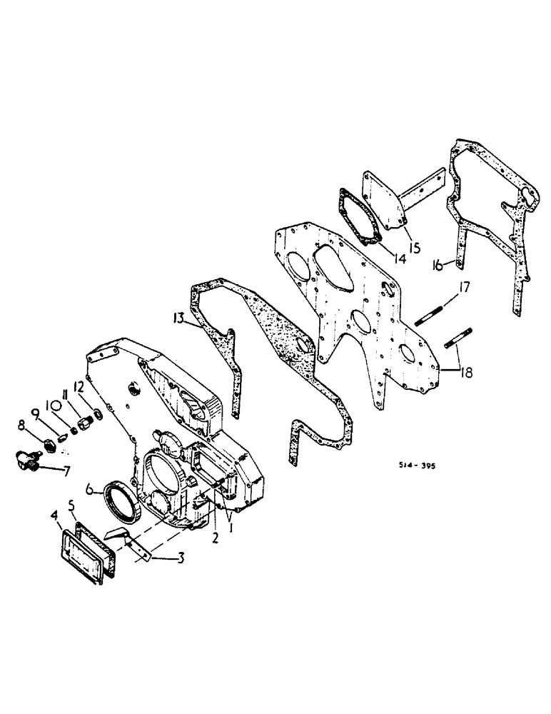 Схема запчастей Case IH HYDRO 84 - (12-070) - CRANKCASE FRONT COVER Power