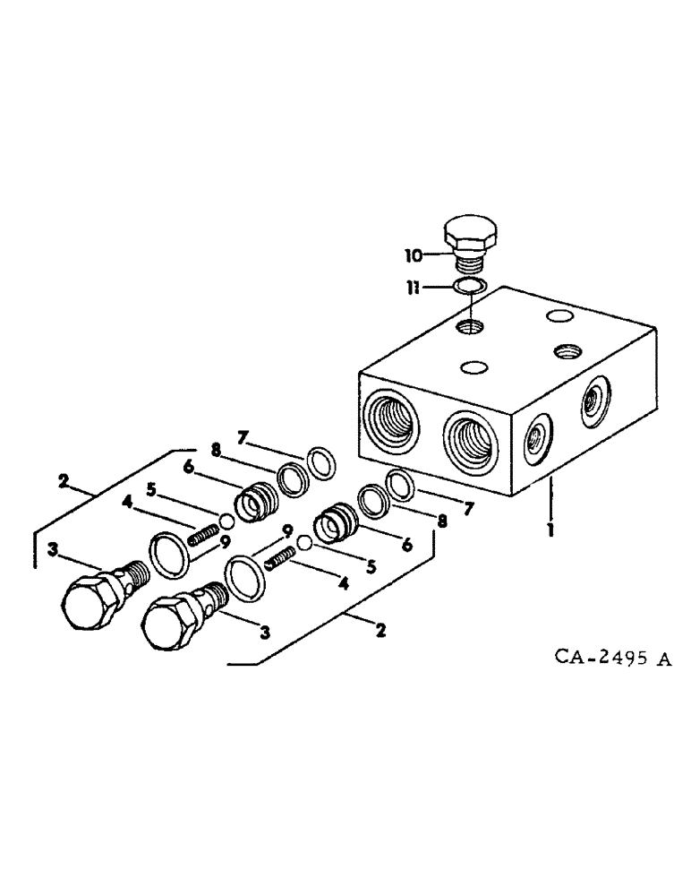 Схема запчастей Case IH 2500 - (07-39) - DRIVE TRAIN, CHECK VALVE MANIFOLD (04) - Drive Train