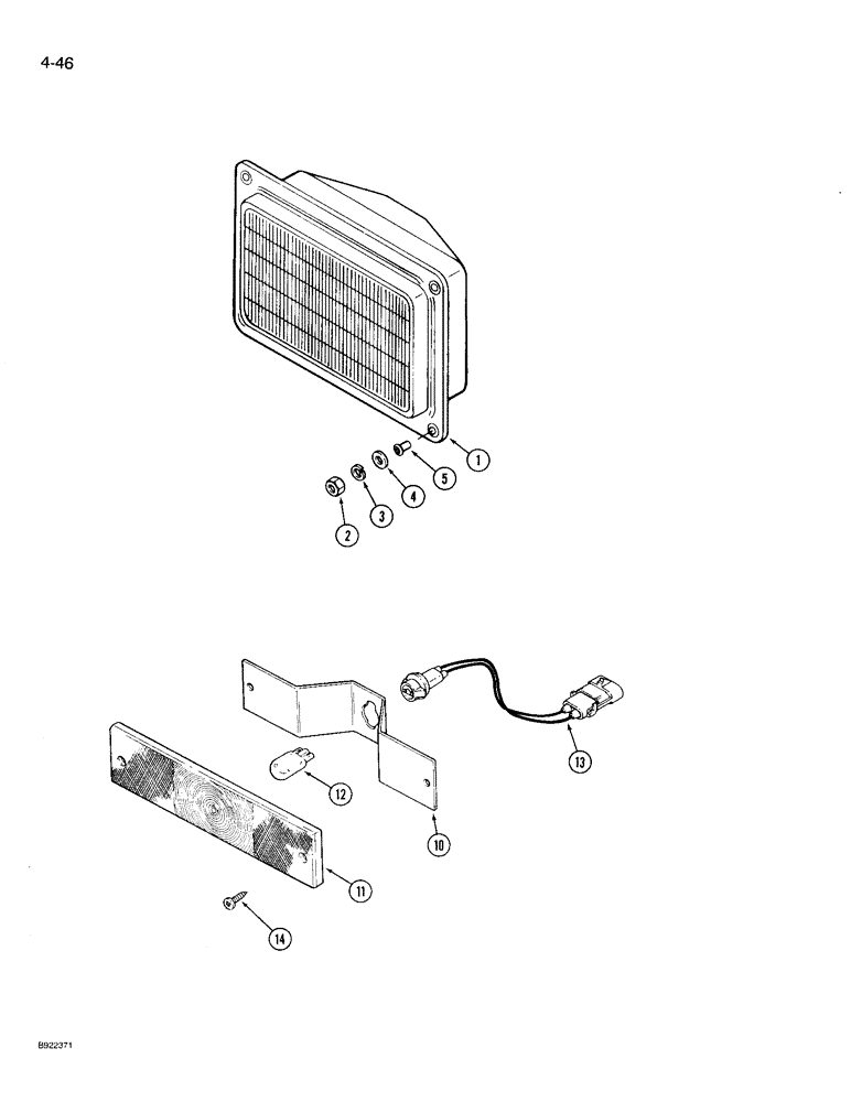 Схема запчастей Case IH 9210 - (4-046) - LAMPS, HEADLAMP, P.I.N. JCB0028400 AND AFTER, HEADLAMP (04) - ELECTRICAL SYSTEMS