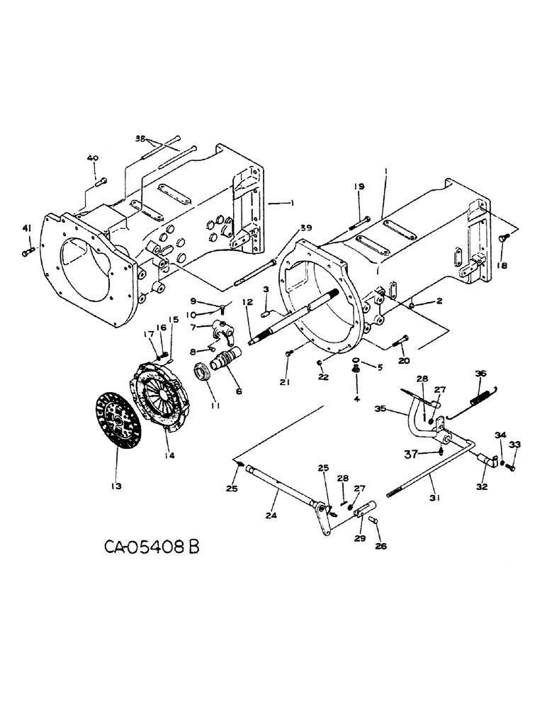 Схема запчастей Case IH 284 - (07-04) - DRIVE TRAIN, CLUTCH, CLUTCH HOUSING AND CONNECTIONS, GASOLINE ENGINE TRACTORS (04) - Drive Train