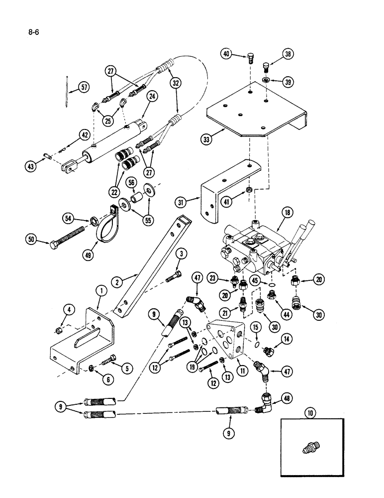 Схема запчастей Case IH 72F - (8-06) - BLADE ANGLE HYDRAULIC SYSTEM, 72F BLADE, 245 AND 255 TRACTOR (08) - HYDRAULICS