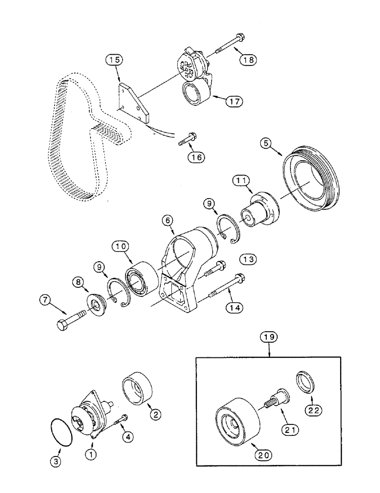 Схема запчастей Case IH 8825HP - (10-06) - WATER PUMP SYSTEM (02) - ENGINE