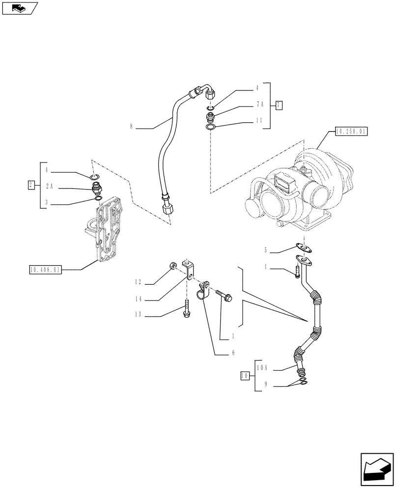 Схема запчастей Case IH F4CE9484L J602 - (10.304.05) - PIPING - ENGINE OIL (2855089) (10) - ENGINE