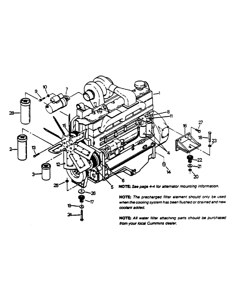 Схема запчастей Case IH 9180 - (04-02) - ENGINE AND ATTACHING PARTS, CUMMINS 855 ENGINE (04) - Drive Train