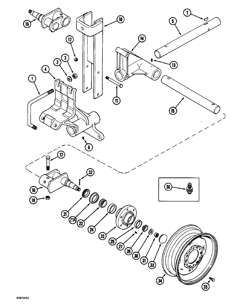 Схема запчастей Case IH 900 - (9-078) - STEERING WHEELS, CYCLO AIR HORIZONTAL FOLDING, ALL ROW SIZES (09) - CHASSIS/ATTACHMENTS