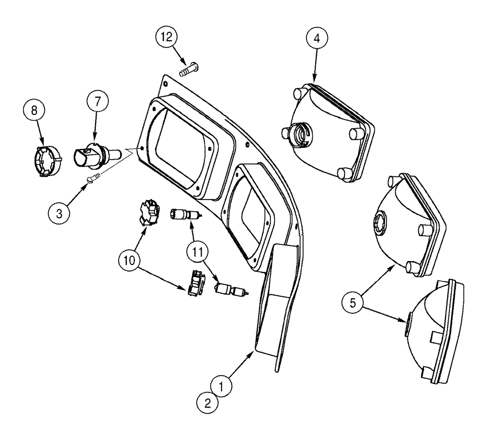 Схема запчастей Case IH CPX420 - (04-21) - LAMP ASSY - DRIVE AND FLOOD - BSN Y6T011001 (06) - ELECTRICAL SYSTEMS