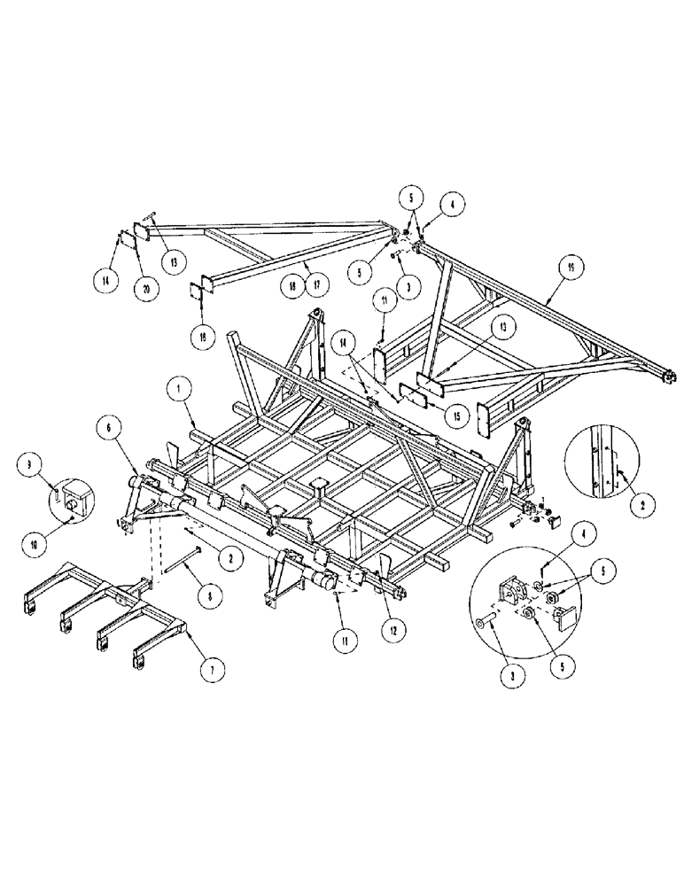 Схема запчастей Case IH CONCORD - (B10) - MAIN FRAME WITH ROCKSHAFT & WHEEL GANGS, 5612 & 6012, 3 & 4 RANK 