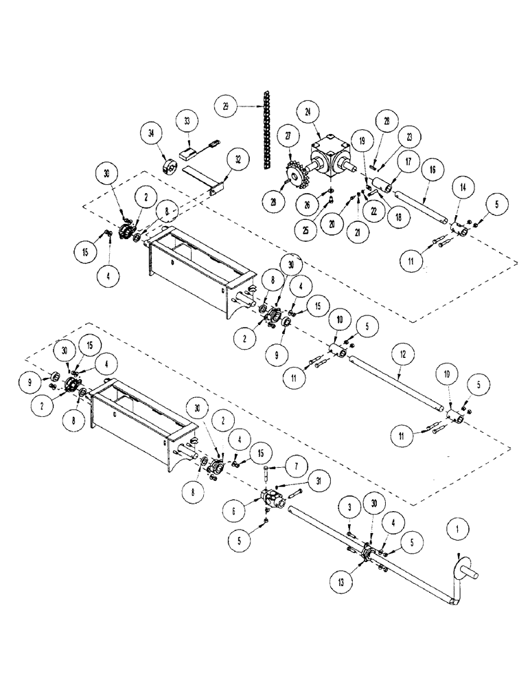 Схема запчастей Case IH 2000 - (E18) - METER: DRIVE TRAIN 3400, 2300, 2000, USED ON ALL MODELS UNLESS OTHERWISE NOTED 