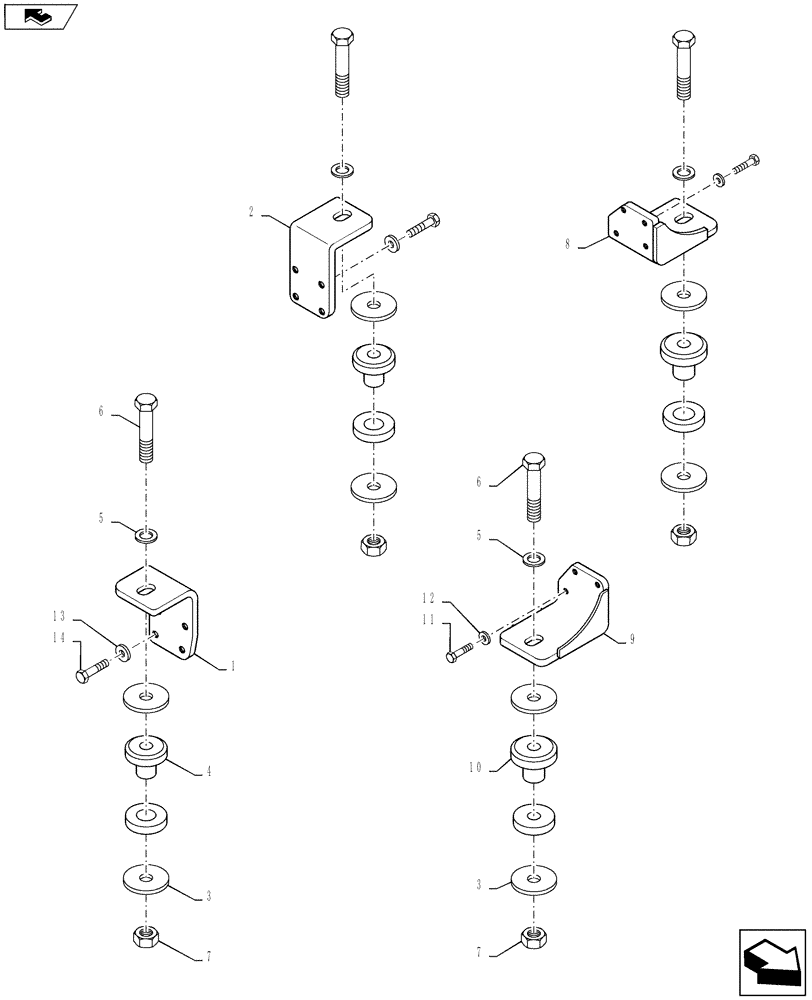 Схема запчастей Case IH TITAN 3530 - (10.012.01) - ENGINE MOUNTS (10) - ENGINE