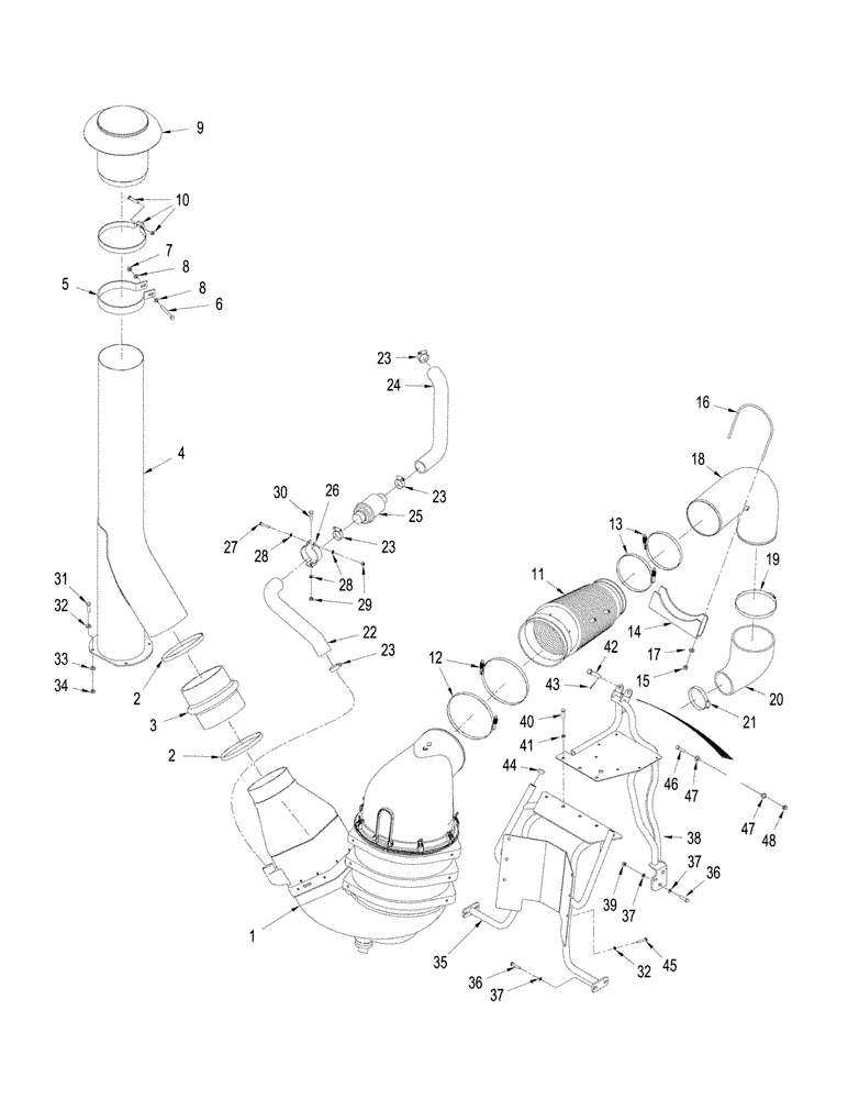 Схема запчастей Case IH STX430 - (02-07) - AIR INDUCTION SYSTEM, STX & STEIGER 380 / 430 (02) - ENGINE