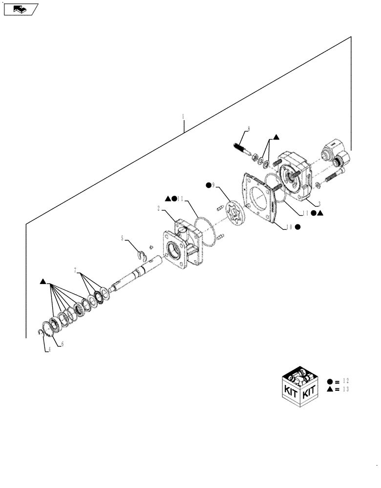 Схема запчастей Case IH 610 - (04-016) - HM4 MOTOR BREAKDOWN Hydraulic Plumbing