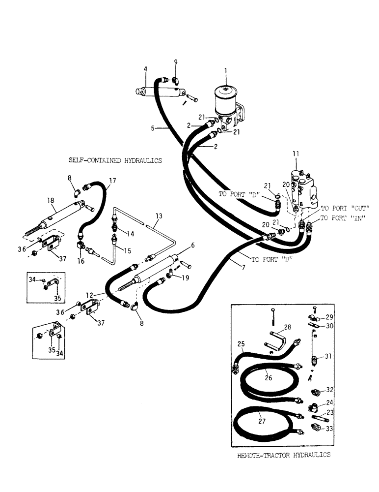 Схема запчастей Case IH 75 - (A-22) - HYDRAULIC SYSTEM 