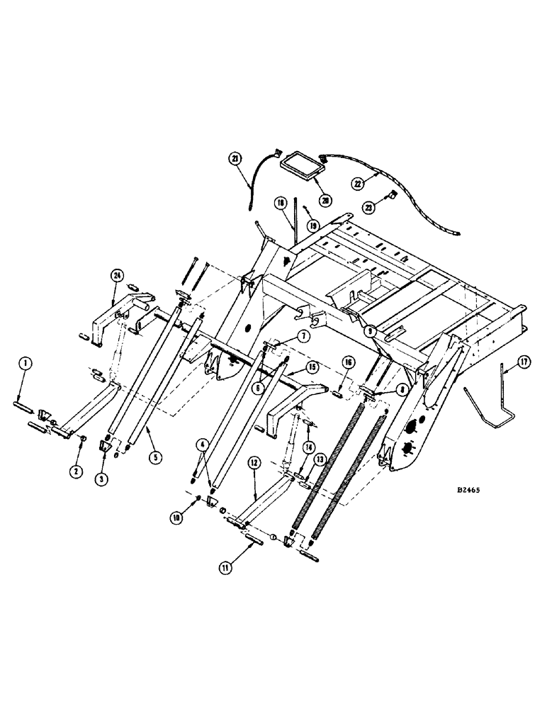 Схема запчастей Case IH 950 - (042) - MAIN FRAME AND HEADER LIFT 