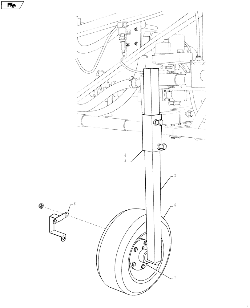 Схема запчастей Case IH 4420 - (11-052) - KIT, AUTOBOOM WHEEL, 90/100 Options