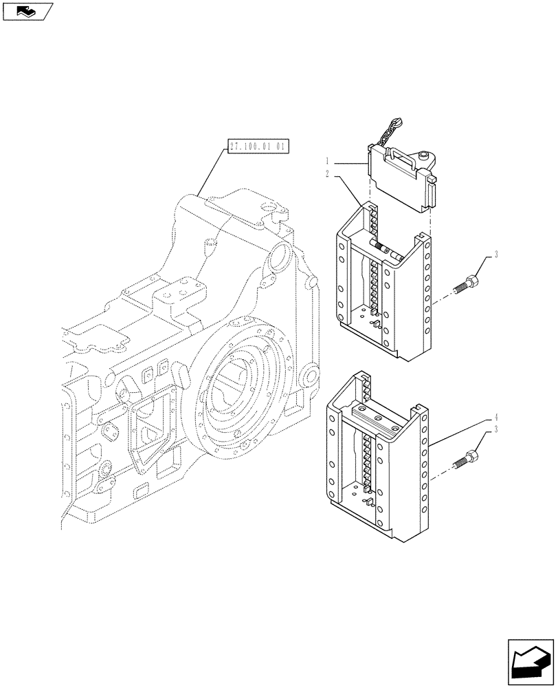 Схема запчастей Case IH PUMA 130 - (37.100.09) - VAR - 331954 - SLIDER TOW HOOK WITH FIXED D3 TYPE COUPLING, LESS SWINGING DRAWBAR (ITALY) (37) - HITCHES, DRAWBARS & IMPLEMENT COUPLINGS