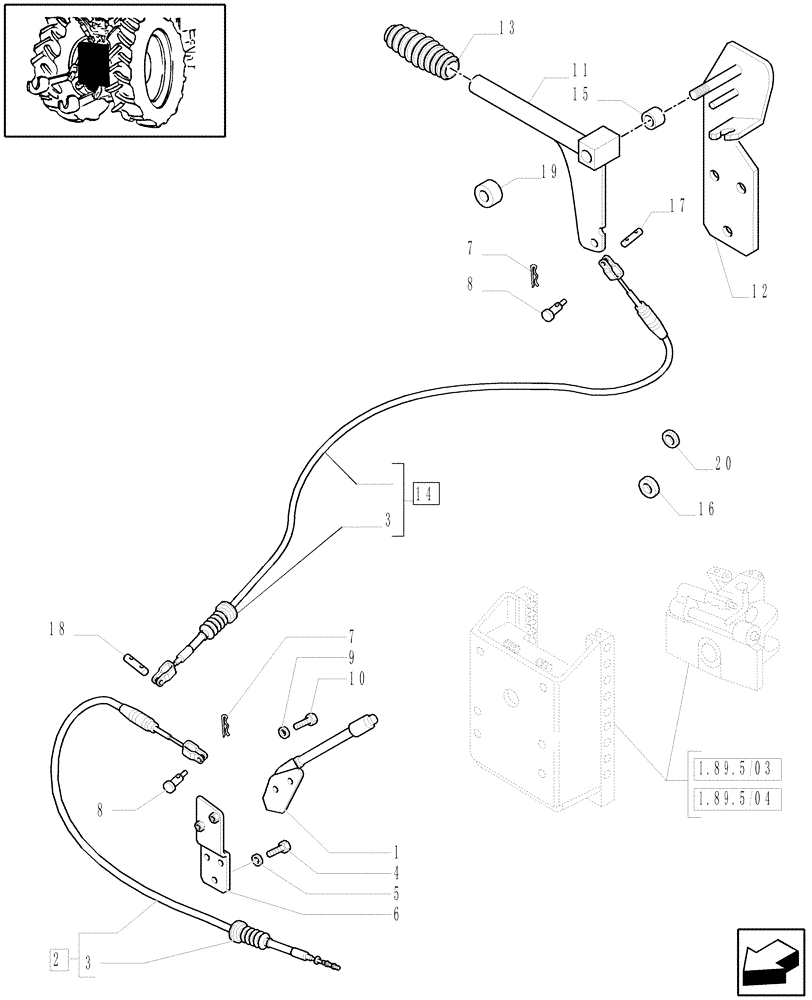 Схема запчастей Case IH MXU135 - (1.89.5/02) - (VAR.305-894) AUTOMATICH HITCH (WITH 2 ADDITIONAL JACKS) - LEVER (09) - IMPLEMENT LIFT