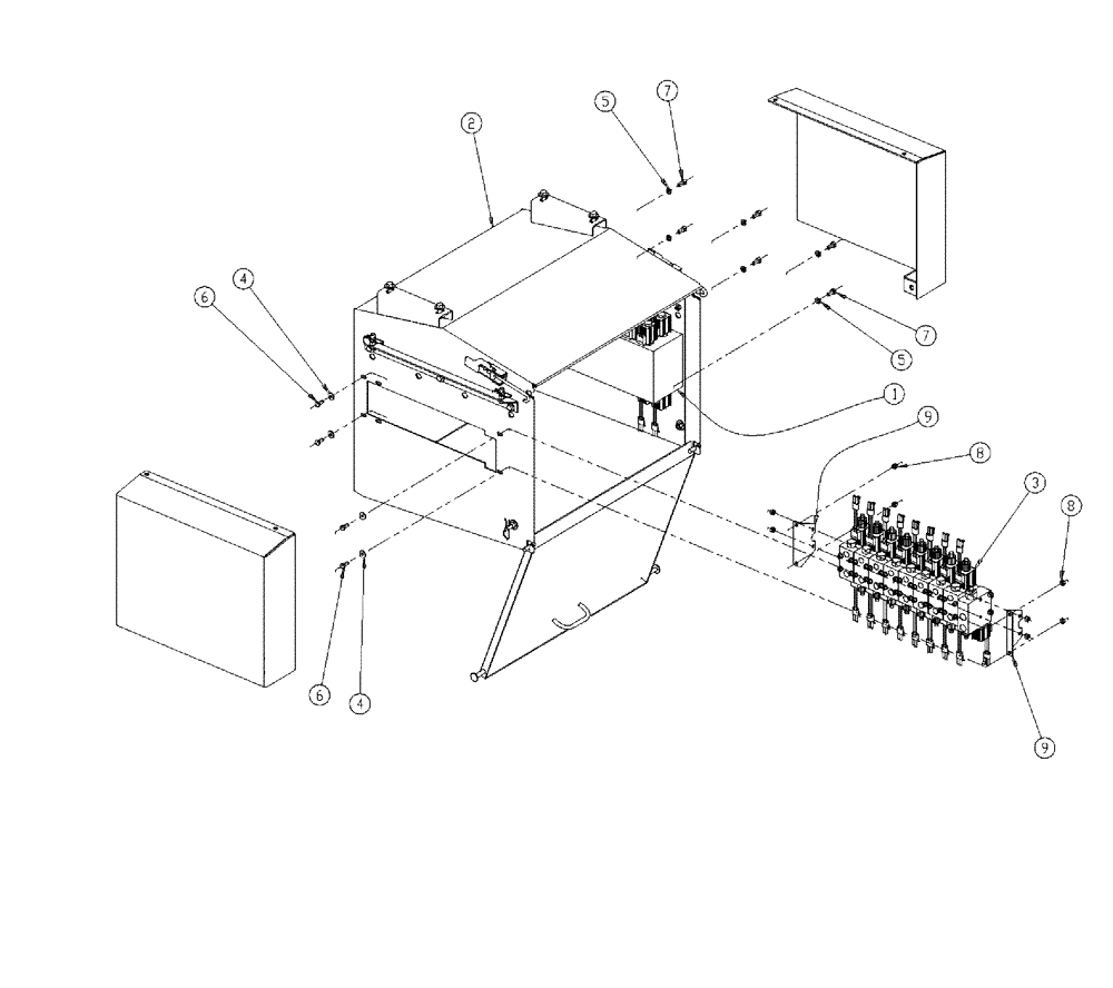 Схема запчастей Case IH 438 - (04-001) - VALVE BOX GROUP, DOUBLE W/AUGER Bin Group