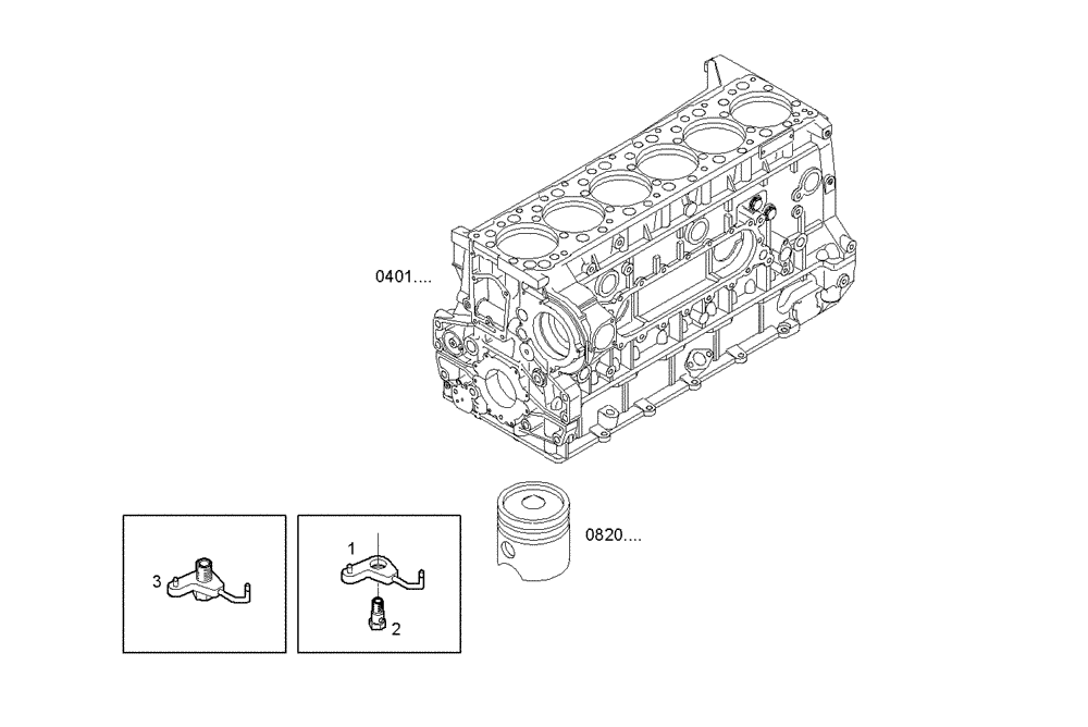 Схема запчастей Case IH F3BE0684E B003 - (0414.001) - OIL NOZZLE 