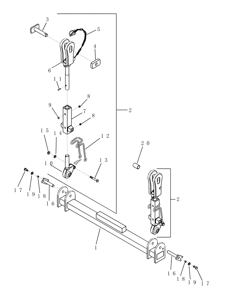 Схема запчастей Case IH 1200PT - (F.10.B[01]) - DRAWBAR HELPER F - Frame Positioning