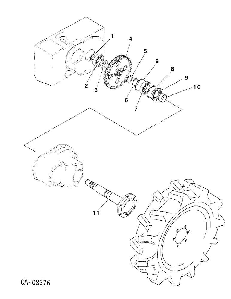 Схема запчастей Case IH 244 - (07-17) - DRIVE TRAIN, DRIVE AXLE, REAR, 244 AND 254 (04) - Drive Train