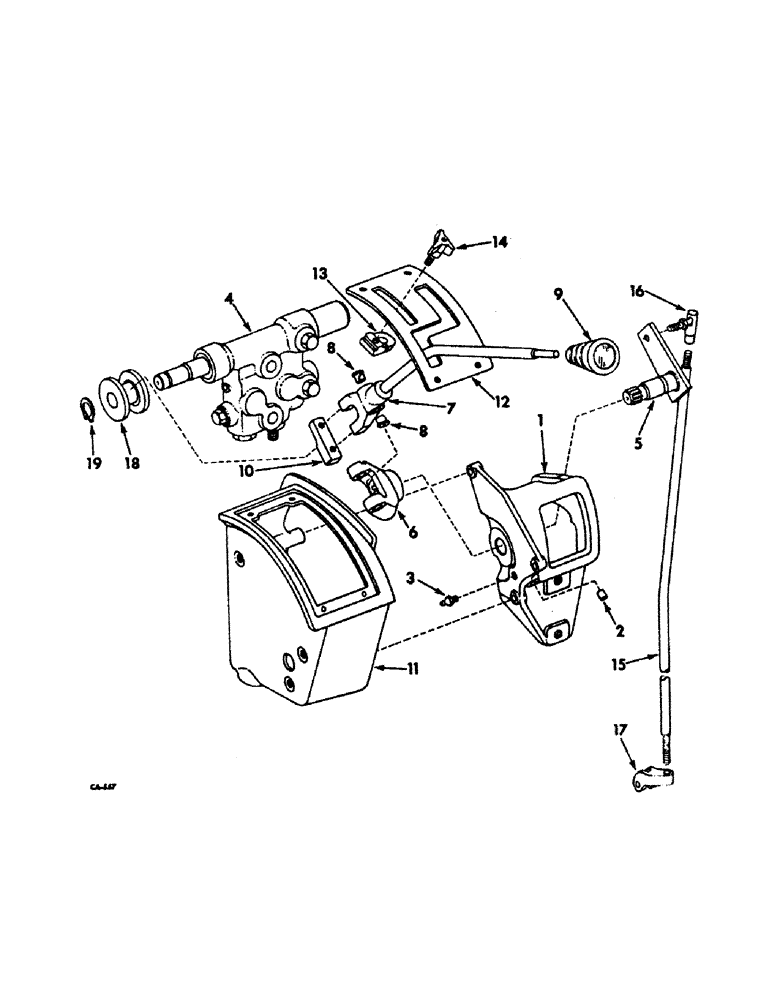 Схема запчастей Case IH 826 - (07-63) - DRIVE TRAIN, RATIO CONTROL LEVERS, HYDROSTATIC DRIVE TRACTORS (04) - Drive Train